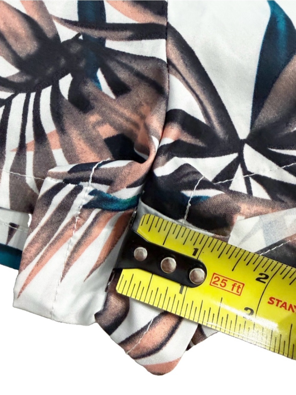 SHEIN Tropical Leaf Print Strapless Tie Front 2-Piece Shorts Set Size S - Picture 7 of 8